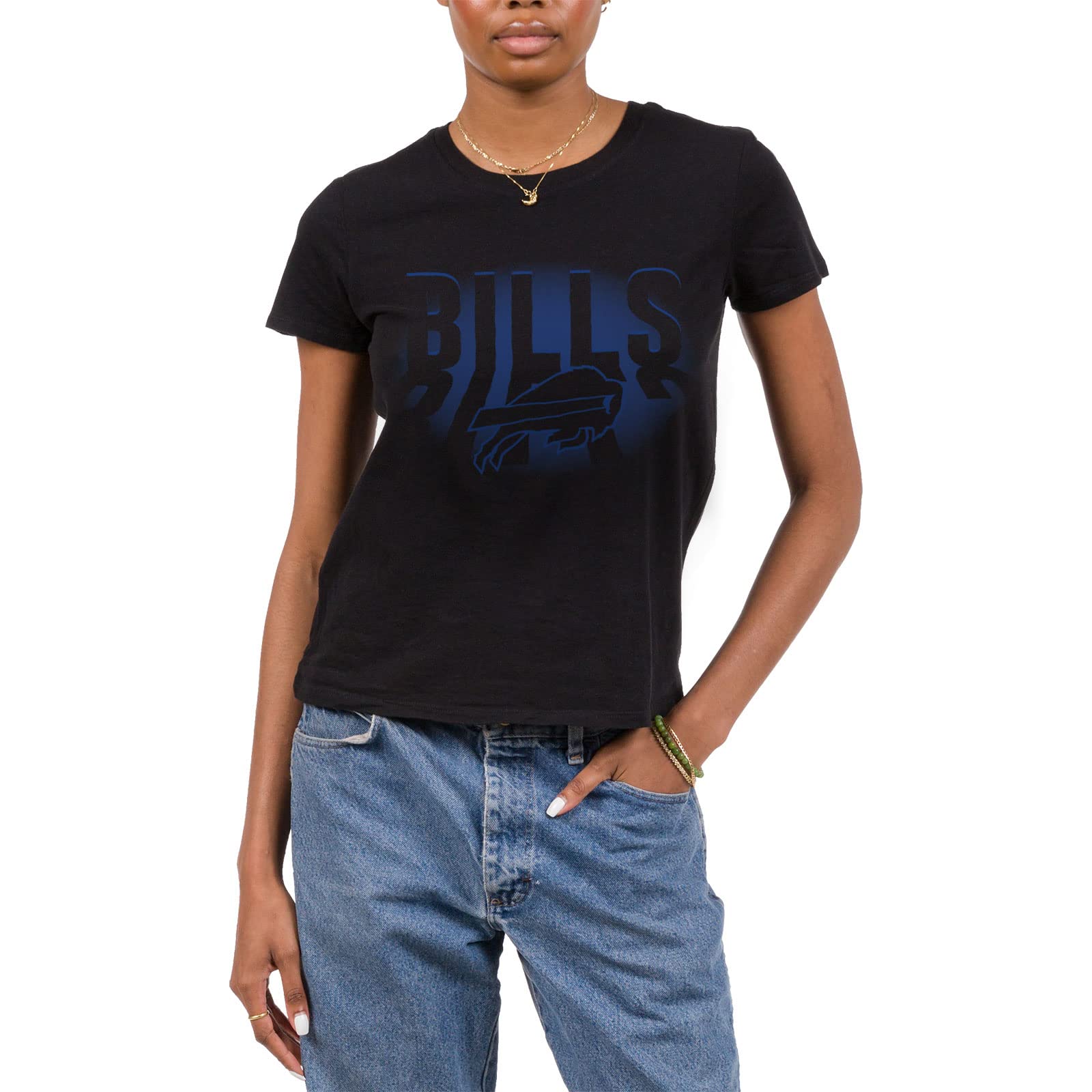 Junk Food Clothing x NFL Women's Team Spotlight Short Sleeve T-Shirt - Officially Licensed NFL Fan Apparel - Perfect for Game Day, Tailgating & Casual Wear