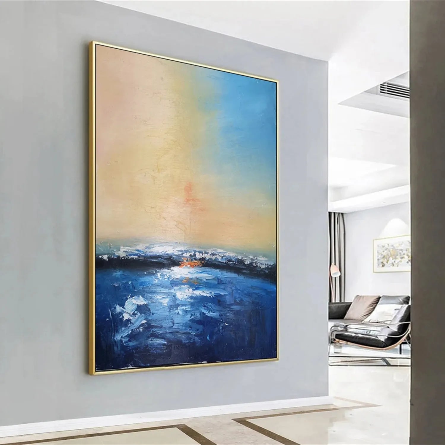 Ocean and Sky Painting #OS 180 - Stunning Seascape Wall Art for Home & Office Decor - Perfect for Living Room, Bedroom or Beach House