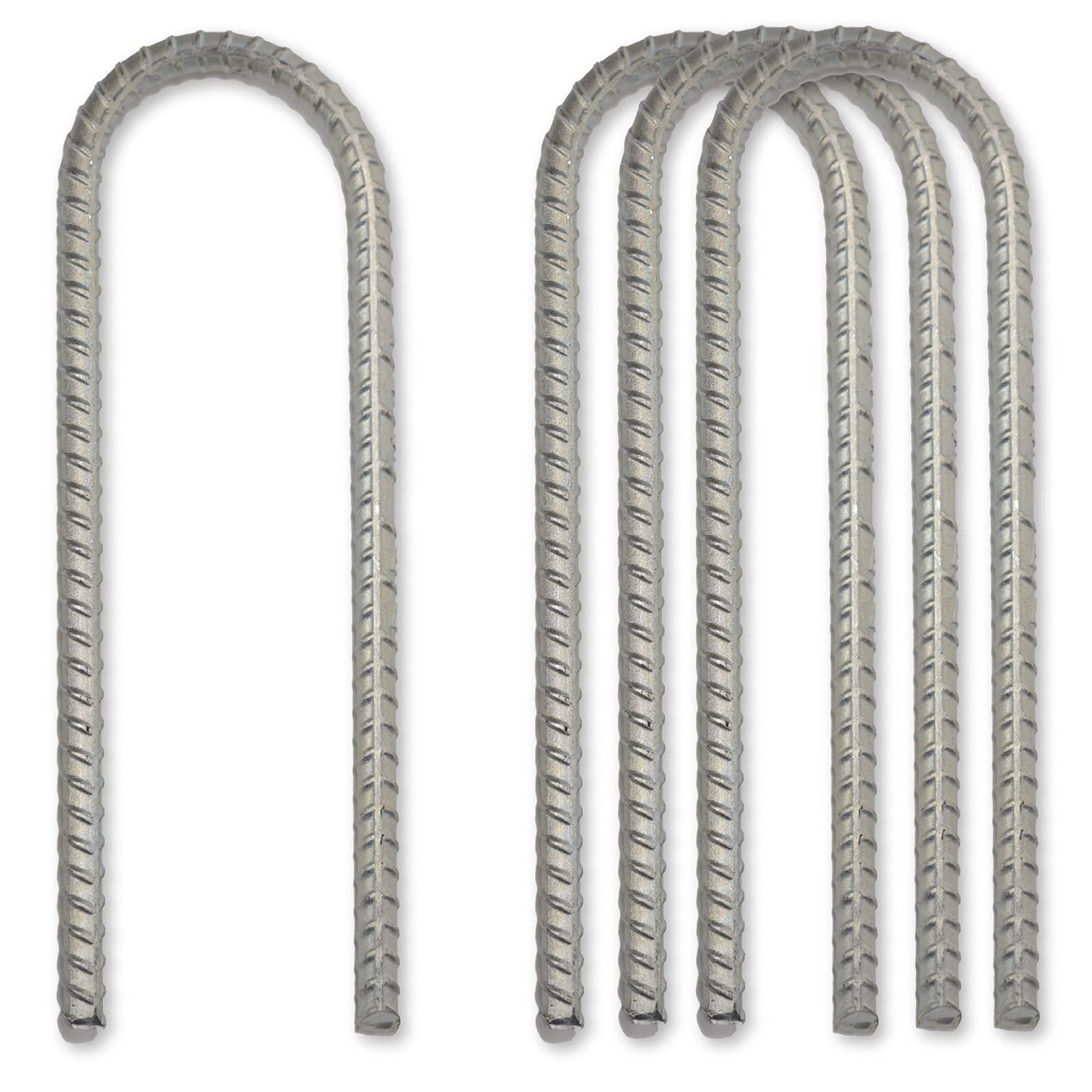 Pinnacle Mercantile 4-Pack Heavy Duty Trampoline Wind Stakes - 1/2 Inch Galvanized Steel, 12 Inch Rust-Resistant Ground Anchors (Made in USA) - Secure Outdoor Trampolines in Windy Weather