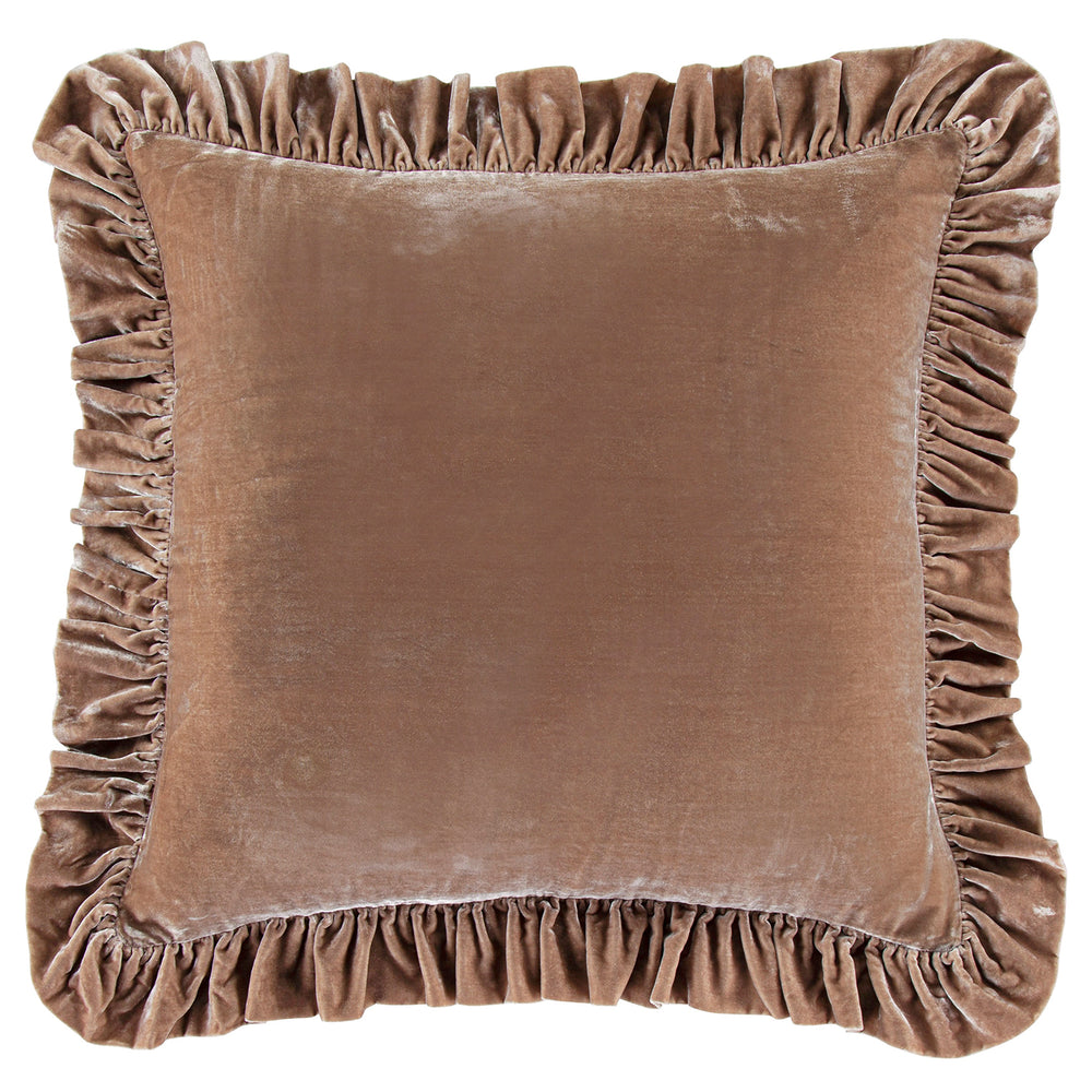 Luxury Velvet Ruffled Euro Pillow Cover - Elegant Home Decor for Sofa, Bed & Living Room - Soft & Stylish Cushion for Cozy Comfort