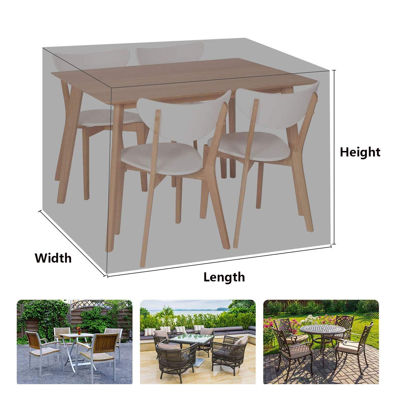 Heavy Duty 420D Oxford Fabric Waterproof Patio Furniture Cover 18x16x10 Inch - Windproof, UV Resistant Outdoor Garden Table Cover for Rattan Cube Set - Perfect for Backyard, Deck, and Poolside Protection