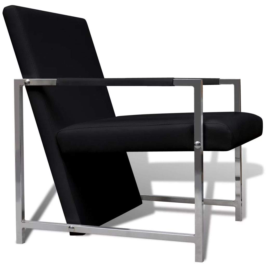 Comfy Faux Leather Accent Chair - Living Room Reading Chair & Bedroom Lounge Chair for Adults & Teens | Perfect for Relaxing, Reading & Small Spaces