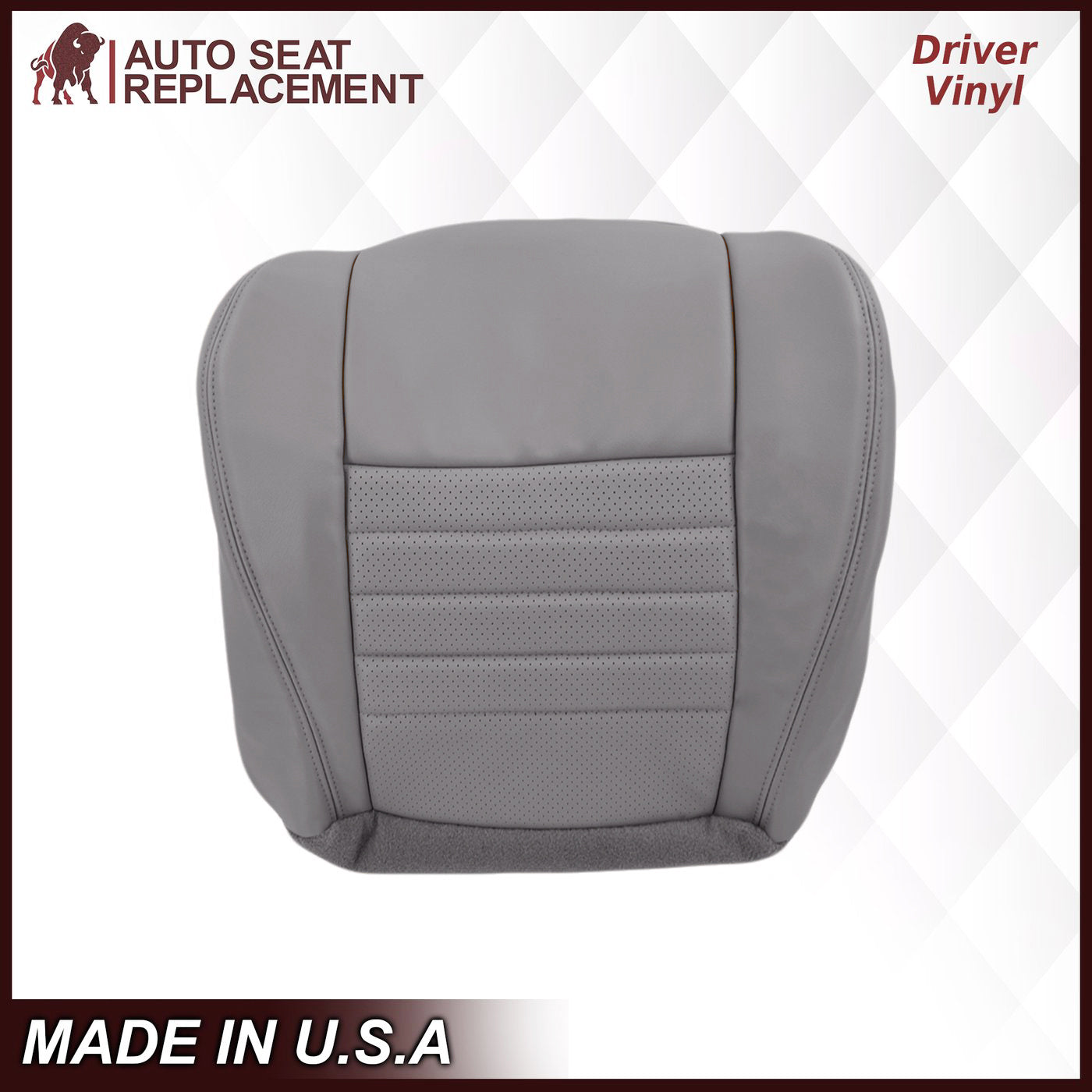 1999-2004 Ford Mustang GT Convertible Perforated Seat Covers - Medium Graphite Gray | Custom Fit Leather Replacement | Perfect for Road Trips & Car Shows