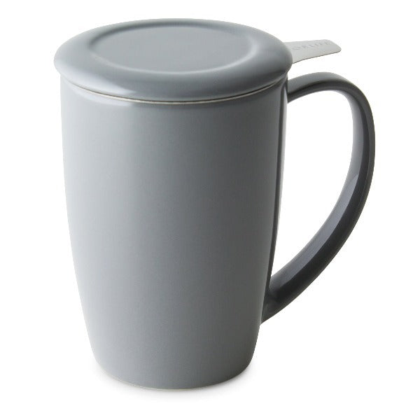 FORLIFE Curve Tall Tea Mug with Infuser and Lid - Perfect for Loose Leaf Tea Brewing at Home or Office