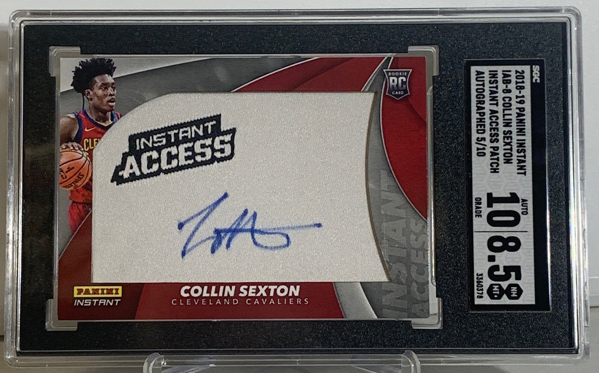2018-19 Collin Sexton AUTO PATCH 5/10 SGC MINT 10/8.5 NM MT+ #3360378 - Rare Basketball Trading Card for Collectors & Fans - Perfect for Sports Memorabilia Displays & Investment