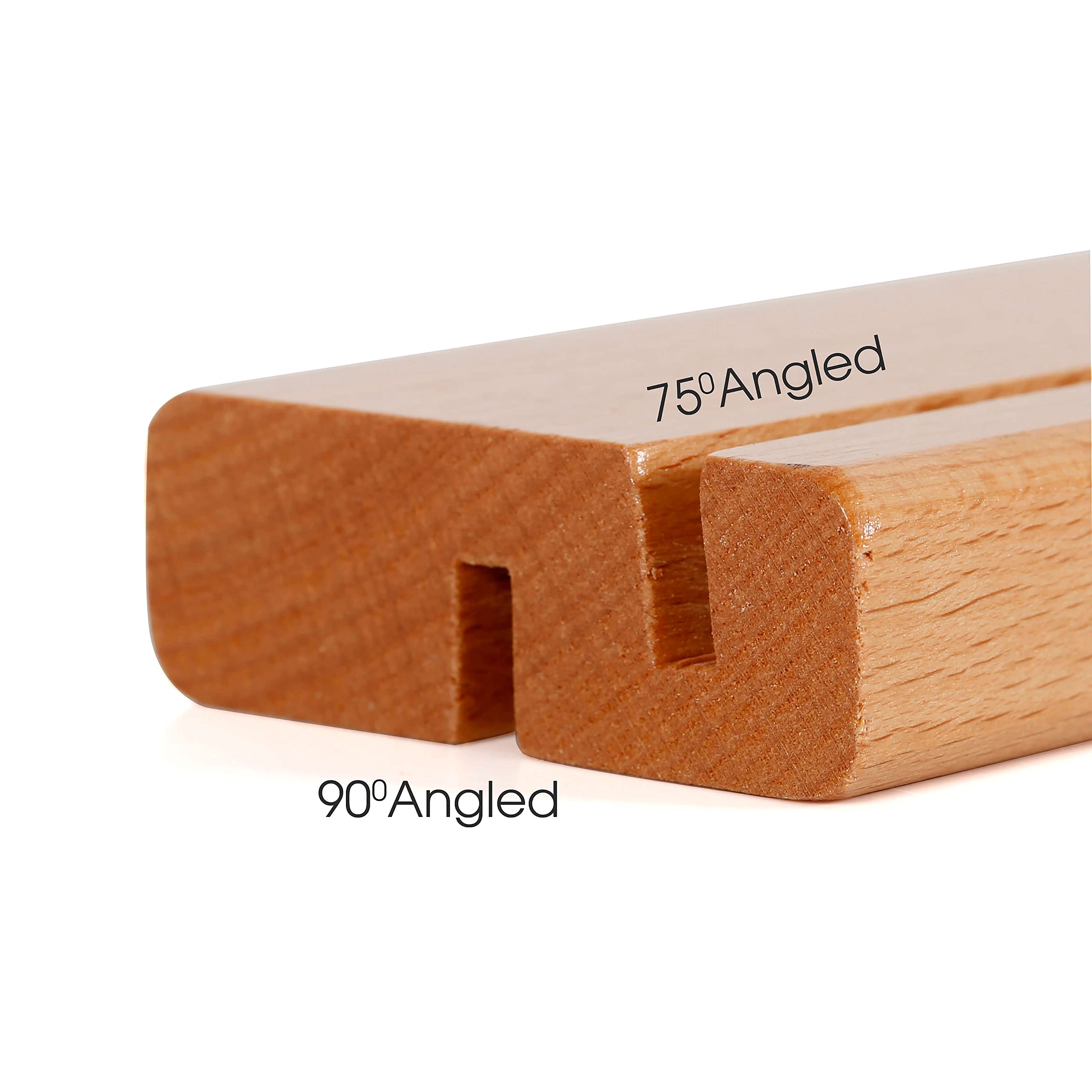 Premium Wooden Business Card Holder - 4.13x2.36 Inch Natural Wood Desktop Organizer for Office, Restaurant & Store - Elegant Tabletop Display Stand for Name Cards, Menus & Signage - Home & Office Decoration Accessories (10 Pack) - Perfect for Professional Desks, Reception Areas & Retail Displays