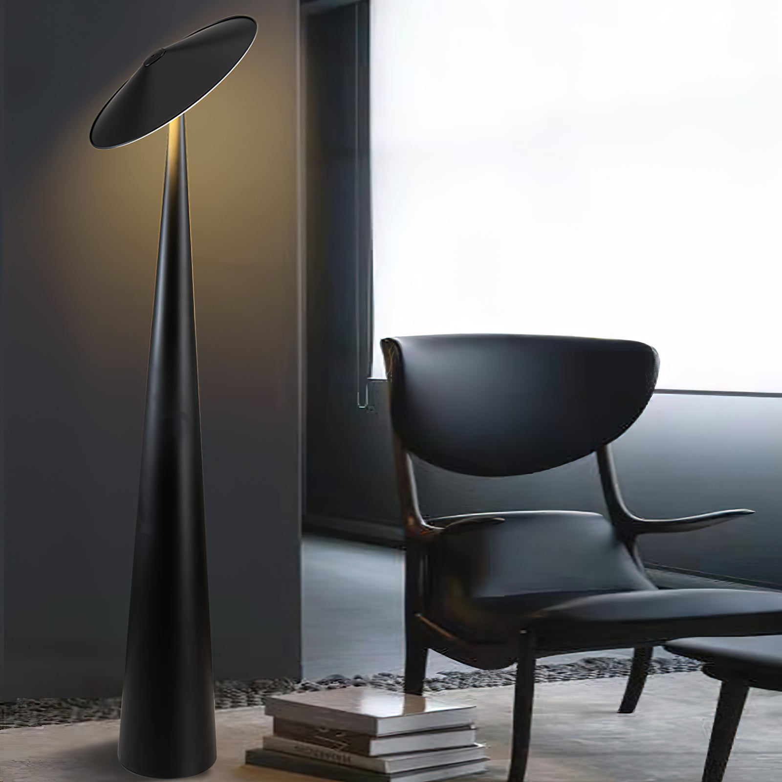 Modern Large Mushroom Floor Lamp for Living Room - Adjustable Brightness LED Standing Light for Bedroom, Office & Reading Nook - Warm White Lighting Decor