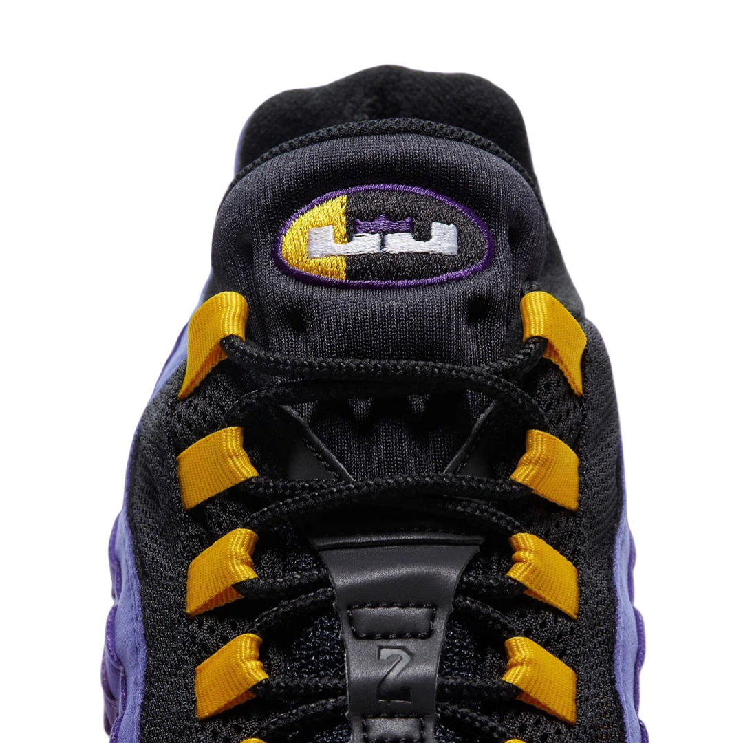 Nike Air Max 95 LeBron James Lakers Edition - Black, White & Court Purple Basketball Shoes for Men | Perfect for NBA Games, Streetwear & Sneaker Collectors