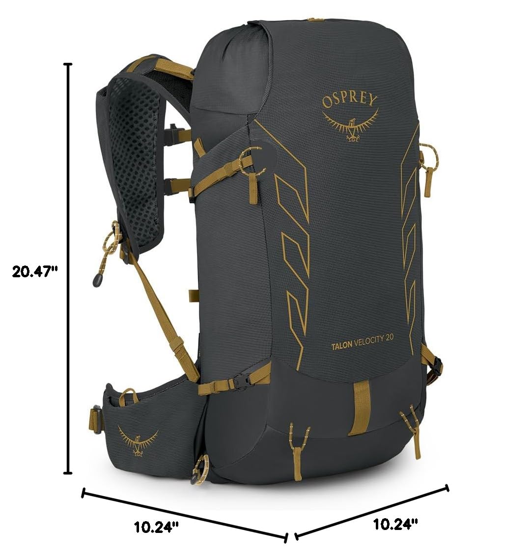 Osprey Talon Velocity 20L Men's Hiking Backpack - Lightweight Daypack for Outdoor Adventures, Dark Charcoal/Tumbleweed, S/M - Perfect for Hiking, Camping & Travel
