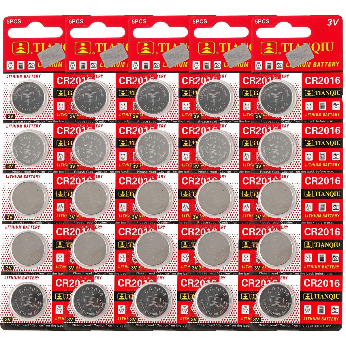 CR2016 3V Lithium Button Cell Batteries (25-Pack) - Long-Lasting Power for Gadgets, Toys, Calculators & More | Ideal for Watches, Key Fobs, and Small Electronics