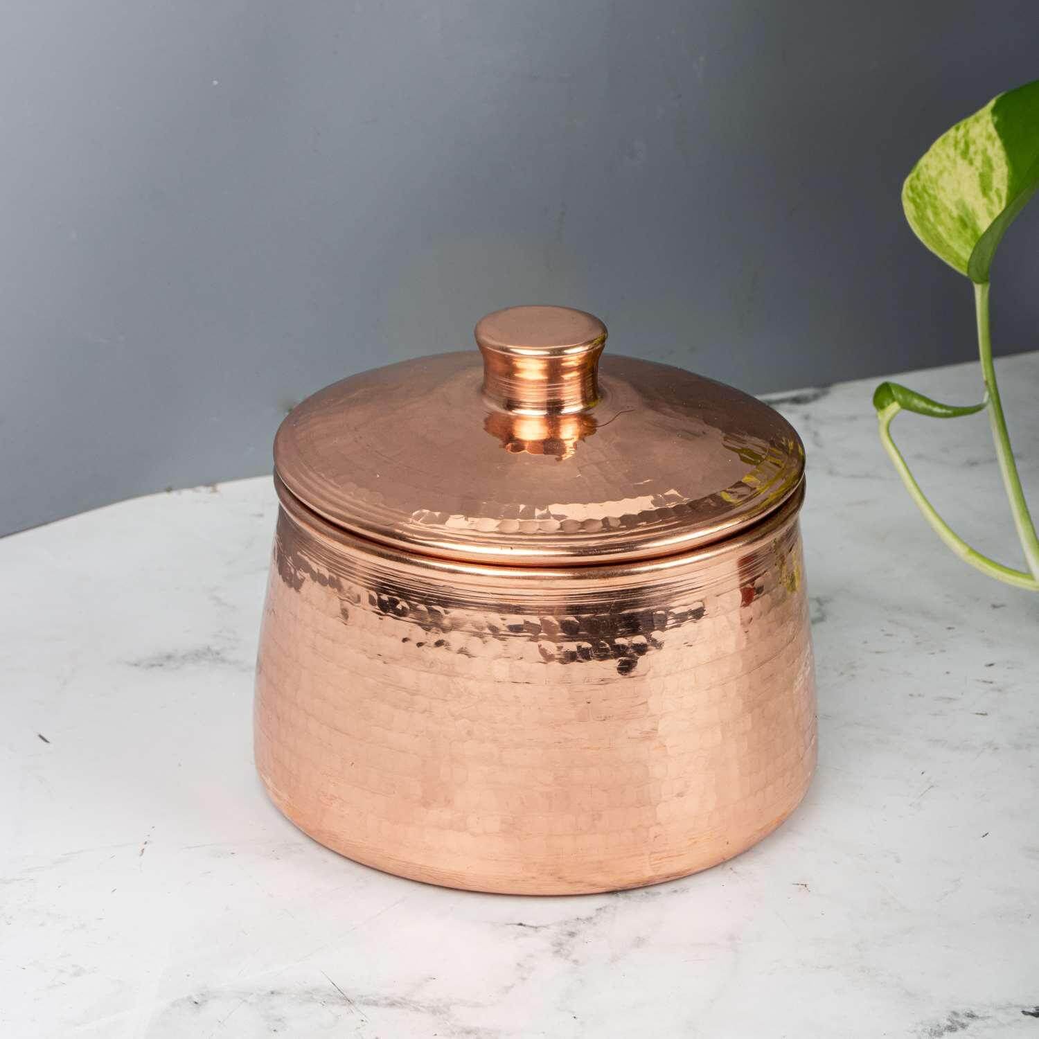 Premium Airtight Copper Storage Container for Kitchen, Spices, Tea & Coffee - Ideal for Organizing Pantry & Countertop Decor
