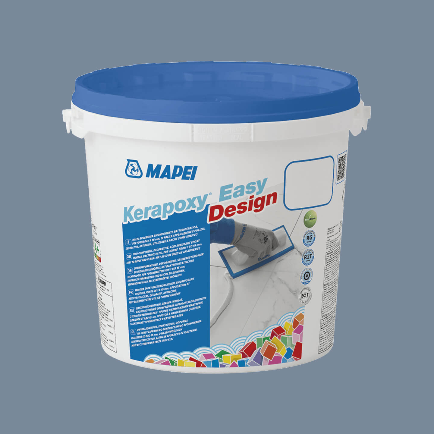Mapei Kerapoxy Easy Design 3kg Epoxy Grout - Castle Grey (125) for Tile and Stone Flooring, Bathroom, Kitchen, and Shower Installation