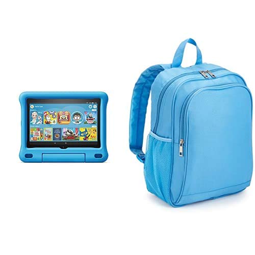 Fire HD 8 Kids Tablet 32GB - Blue | Durable Kids Tablet with Made for Amazon Case & Backpack | Educational Apps, Parental Controls | Perfect for Learning, Travel & Home Use