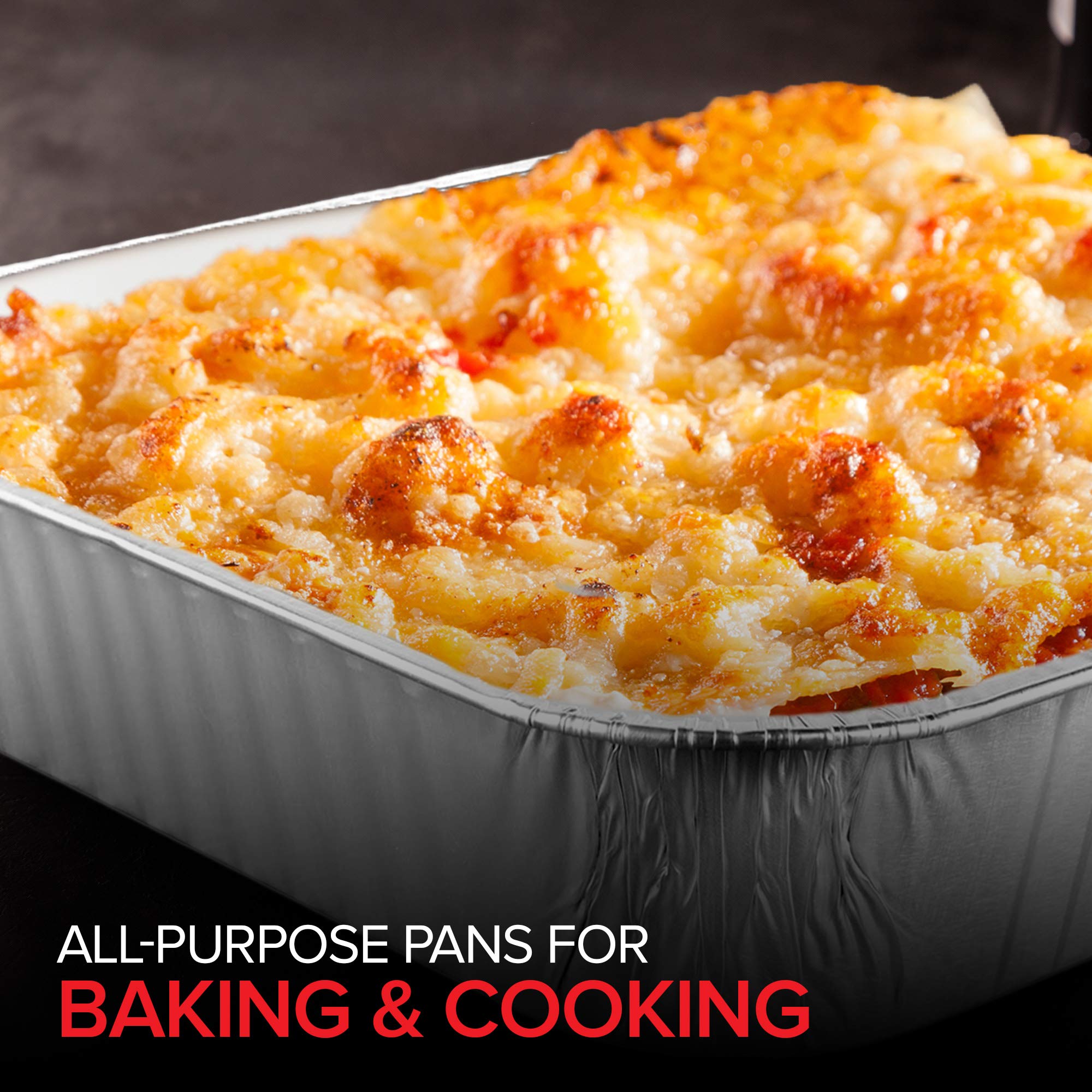 20 Pack 8x8 Inch Aluminum Foil Pans - Disposable Square Baking Pans for Cooking, Heating & Food Storage - Perfect for Meal Prep, Party Serving & Holiday Baking