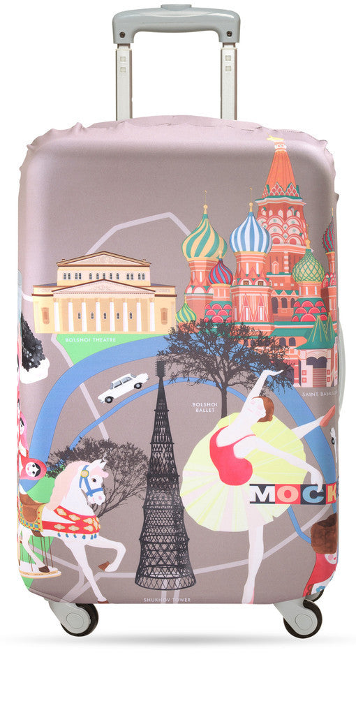 LOQI Luggage Cover URBAN Collection by Melissa Mackie - Stylish Protective Travel Bag Cover for Suitcases - Perfect for Airports, Business Trips & Vacations