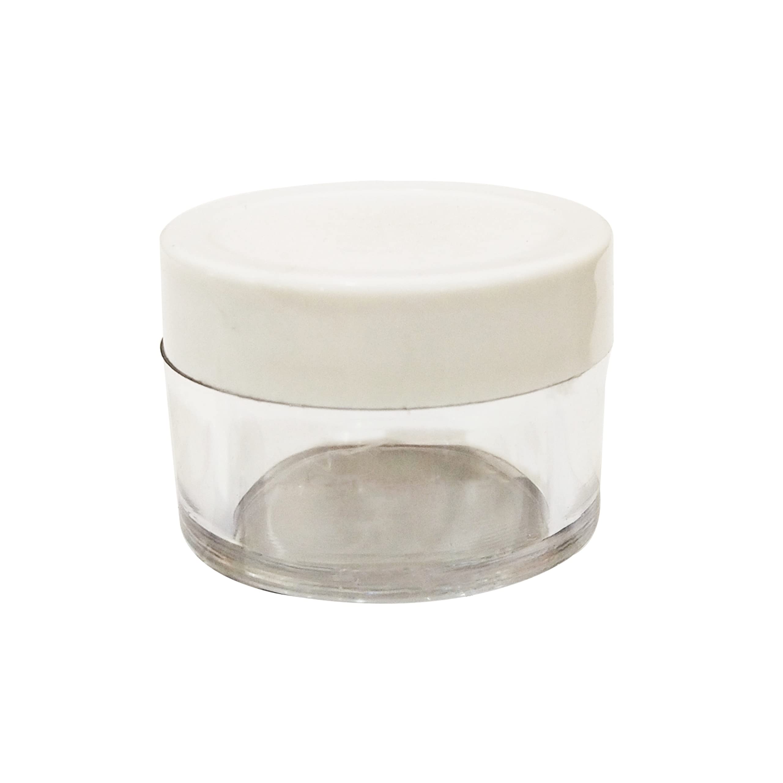 Zenvista 8g Empty Acrylic Cosmetic Jars with White Lids - Transparent Small Containers for Lip Balm, Creams & DIY Beauty Products (Pack of 10) - Perfect for Travel, Home Use & Professional Salons