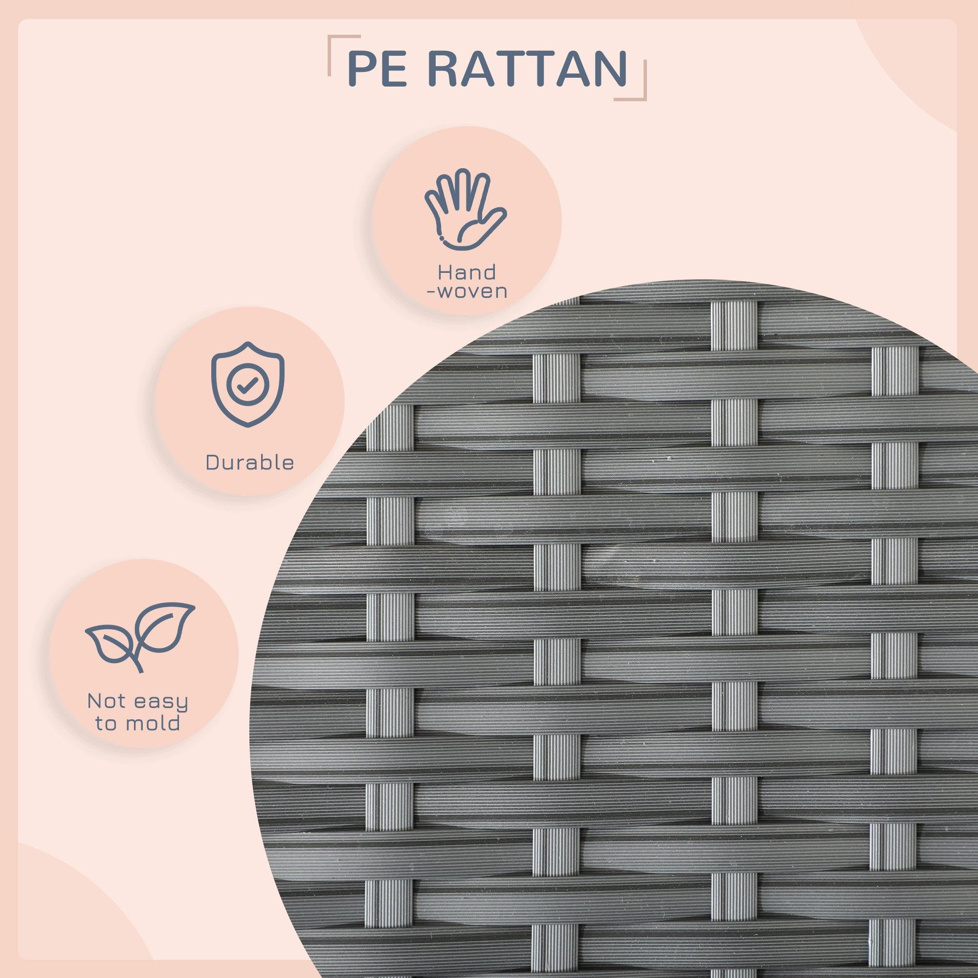 Waterproof Rattan Dog House with Canopy - Outdoor Pet Bed with Removable Cushion for Small & Medium Dogs - Gray - Perfect for Backyard, Patio & Garden Use