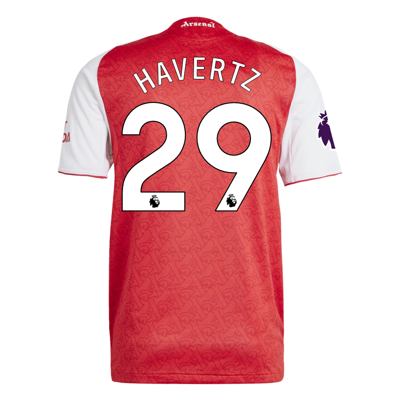 Adidas Kai Havertz Arsenal FC Authentic Home Jersey 2025-2026 with EPL Patch - Better Scarlet/White - Official Football Shirt for Fans & Match Day Wear