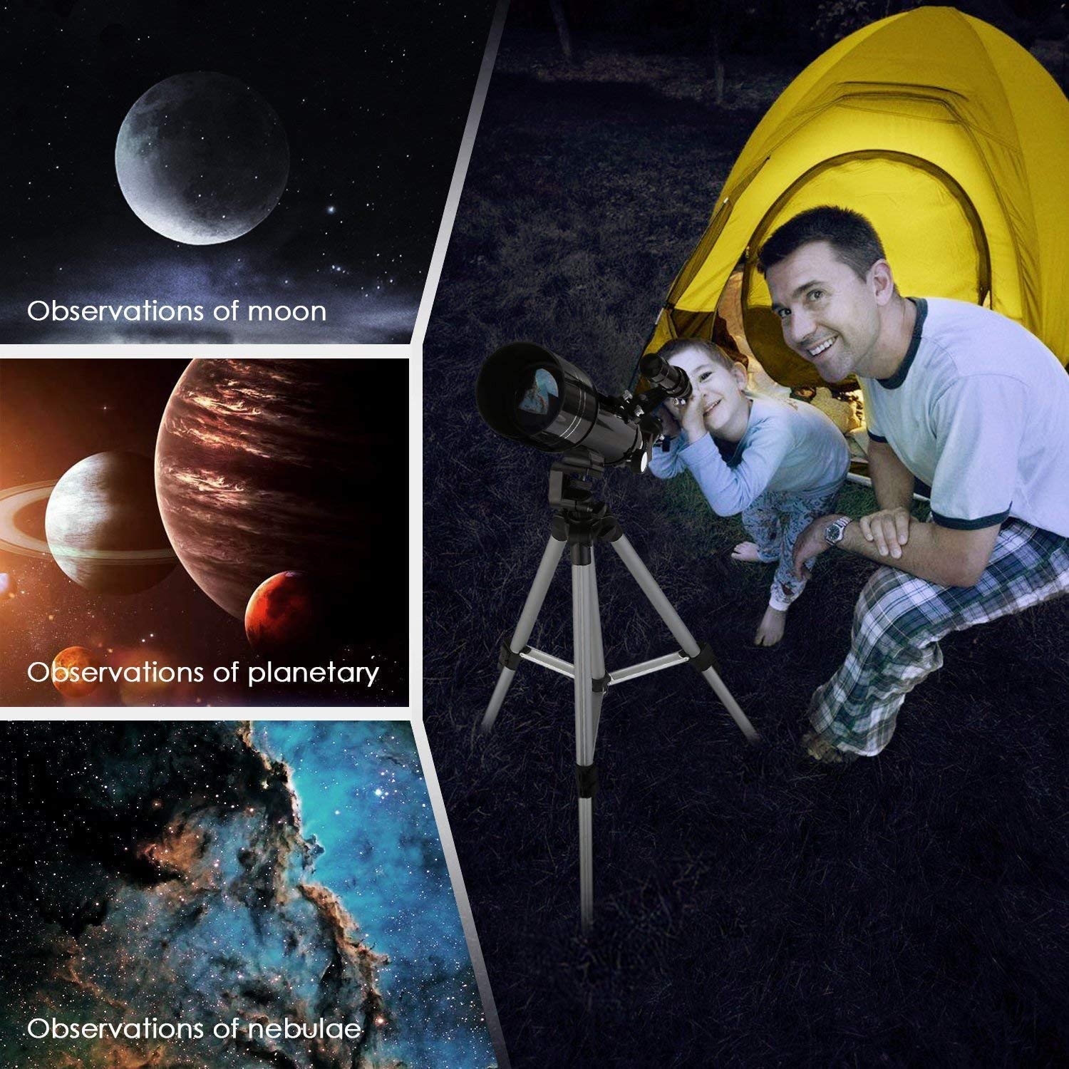 Professional Astronomical Telescope with Tripod - High Power Zoom Monocular for Kids & Adult Beginners | Perfect for Stargazing, Bird Watching & Outdoor Exploration