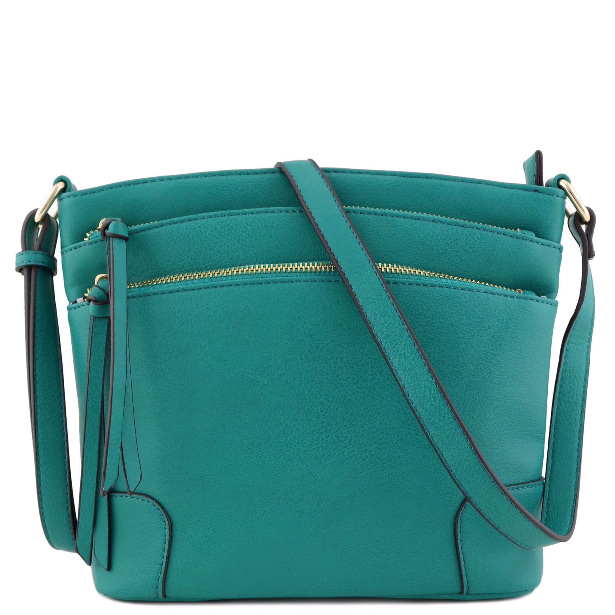 Stylish Triple Zipper Pocket Medium Crossbody Bag for Women - Perfect for Travel, Shopping & Everyday Use