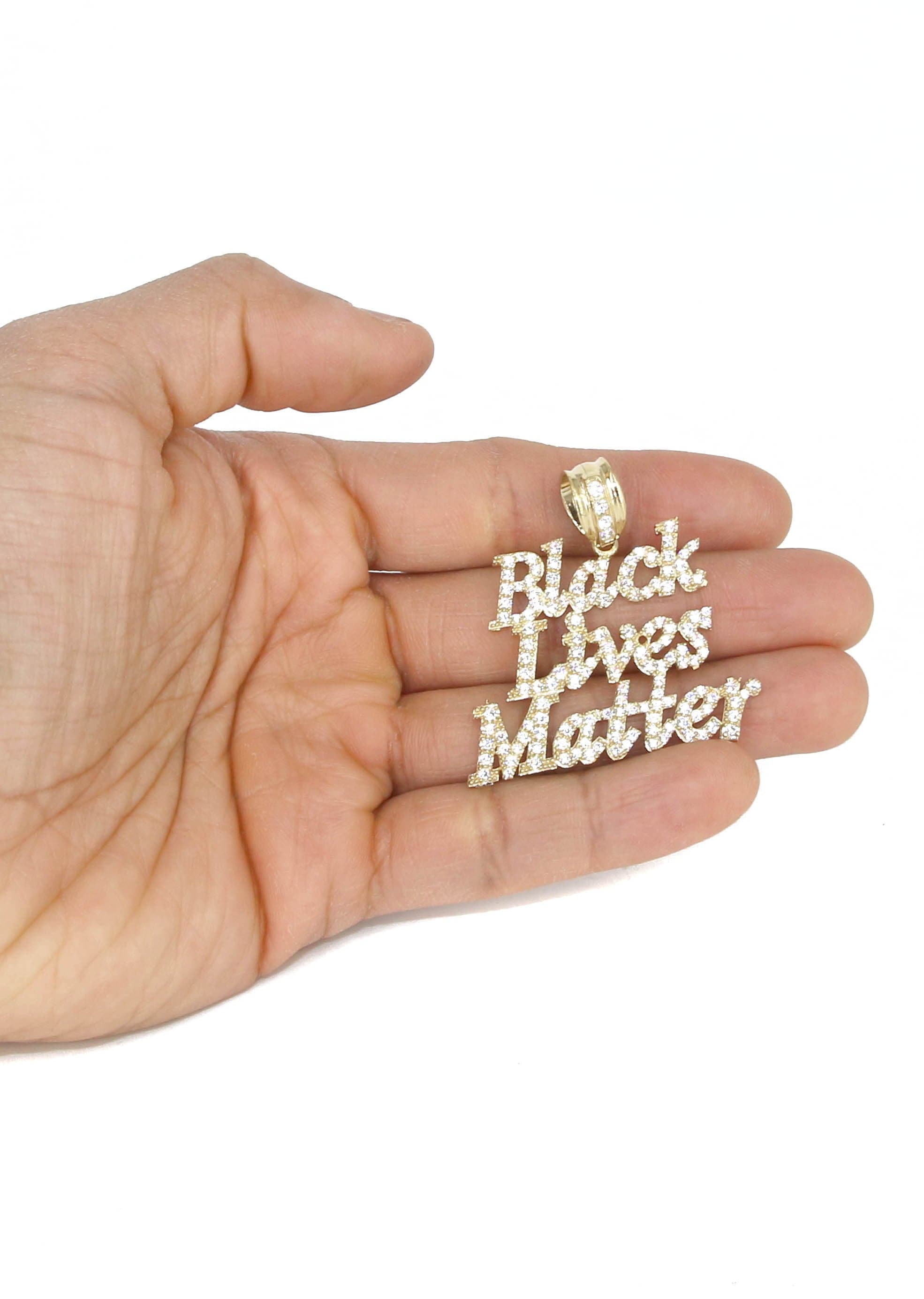 10K Yellow Gold Black Lives Matter Necklace for Women & Men - 19.8 Grams Solid Gold Pendant - BLM Jewelry Gift for Activists, Protesters & Supporters - Perfect for Protests, Rallies & Everyday Wear