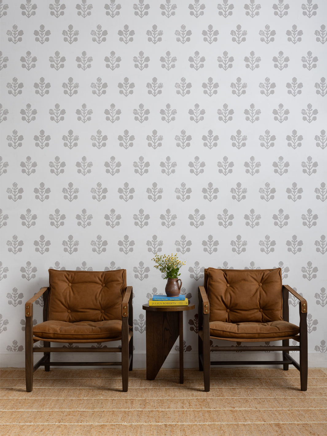 Sugar Paper & Stone Ensley Large White Ground Wallpaper - Premium Peel & Stick Wallpaper for Living Room, Bedroom, and Home Decor
