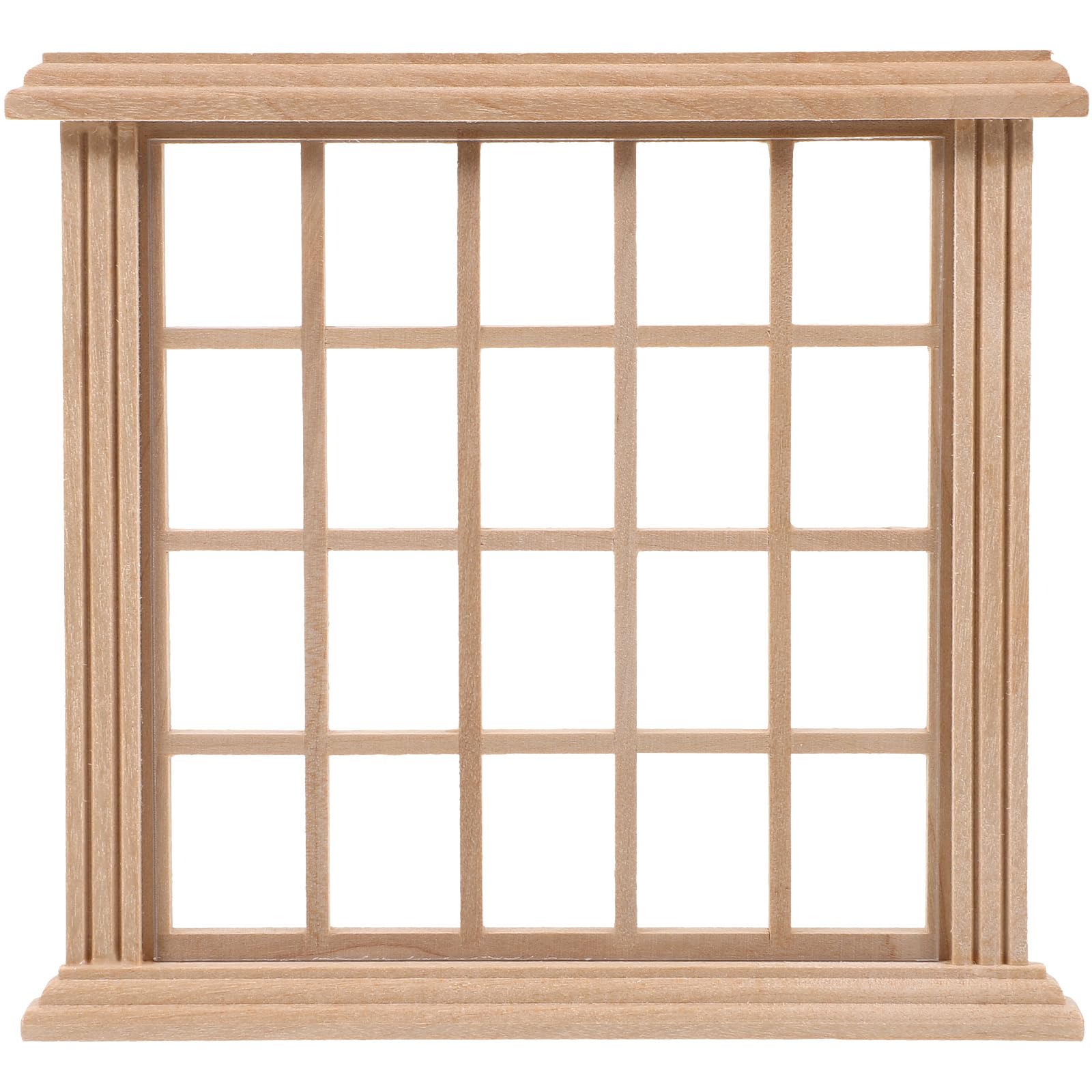 1:12 Scale Wooden Dollhouse Windows - Miniature Window Frames for Doll House Furniture Accessories | Realistic Wood Decor for DIY Dollhouse Projects, Room Displays & Collectible Miniatures
