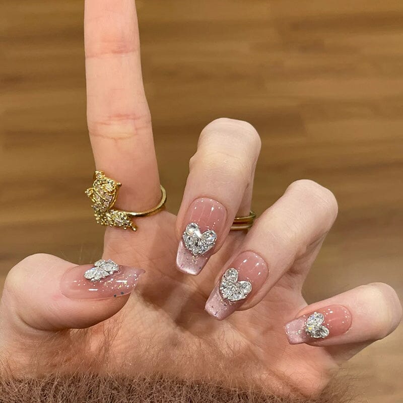 3D Heart Triangle Pearl Steel Ball Nail Art Decorations - Perfect for DIY Manicures, Nail Salons, and Special Occasions