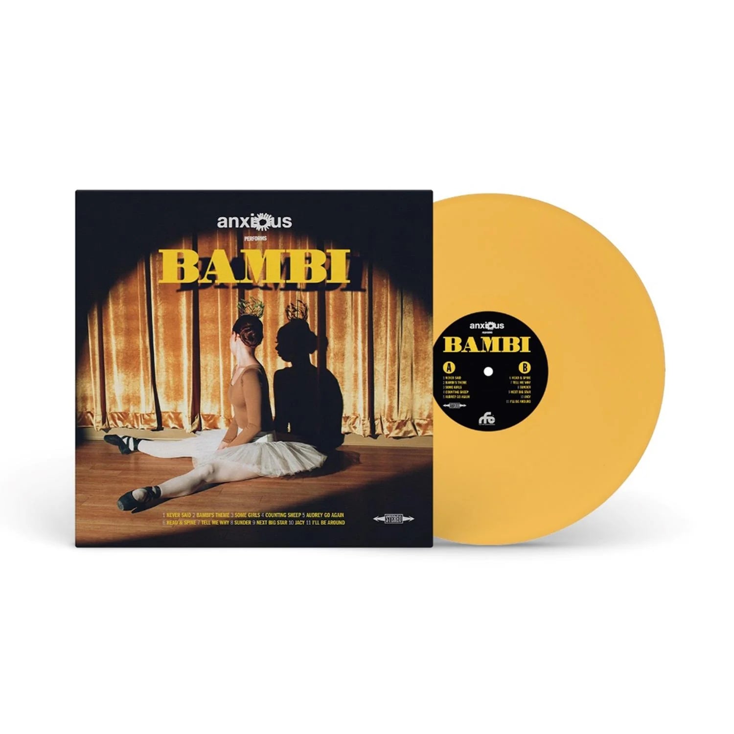 Anxious Bambi Yellow Vinyl LP Record - Limited Edition Collectible Vinyl for Music Lovers & Audiophiles - Perfect for Home Listening, Gifts & Vinyl Collections