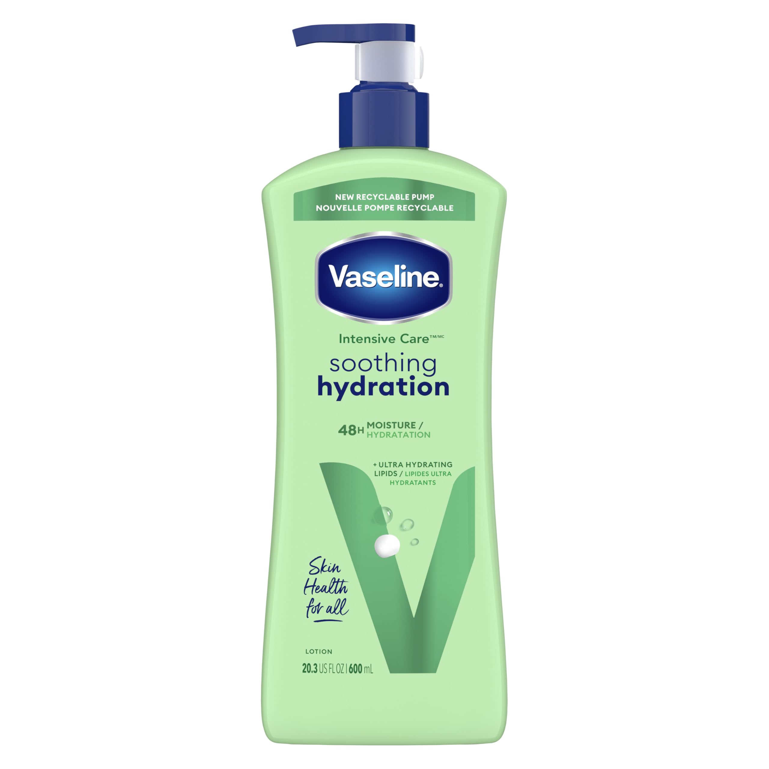 Vaseline Intensive Care Body Lotion for Dry Skin - Ultra Hydrating with Lipids & 1% Aloe Vera Extract | 20.3 oz | Moisturizing & Soothing for Dehydrated Skin | Perfect for Daily Use, After Shower & Winter Care