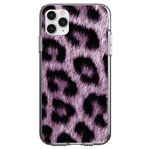 Purple Black Leopard Fur Skin Print On Clear Case