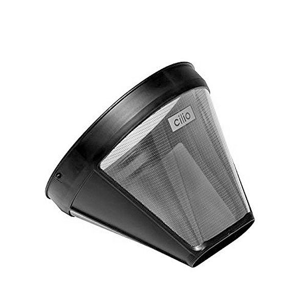 Cilio Reusable Stainless Steel Coffee Filter #4 Cone - Eco-Friendly Permanent Drip Brewer Replacement for Chemex, Pour Over & Cold Brew - Perfect for Home, Office & Camping Use