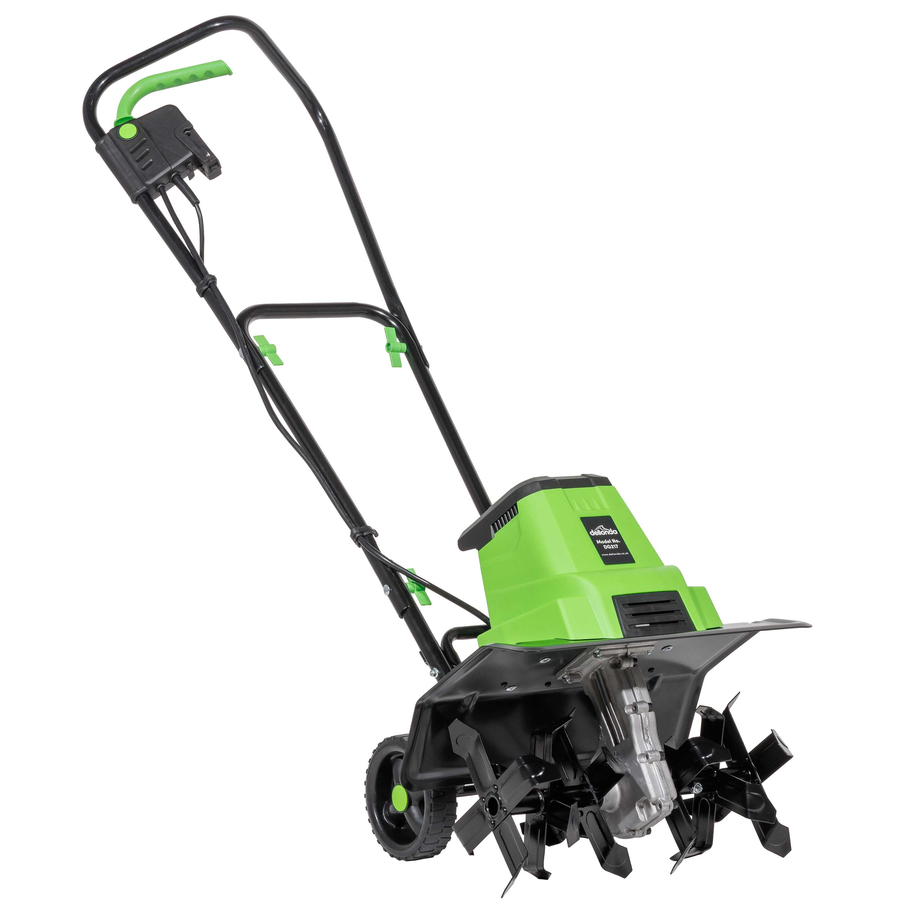 1500W Electric Tiller Cultivator - 40cm Working Width, 6 Steel Blades, 10m Power Cord - Heavy Duty Garden Soil Cultivator for Planting, Weeding & Landscaping (Model DG217)