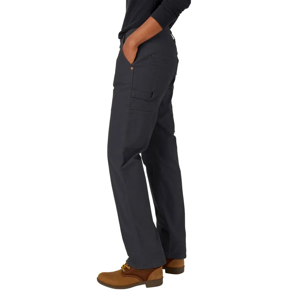 Women's Black Carpenter Duck Pants - Durable Workwear for Construction, Farming & Outdoor Activities