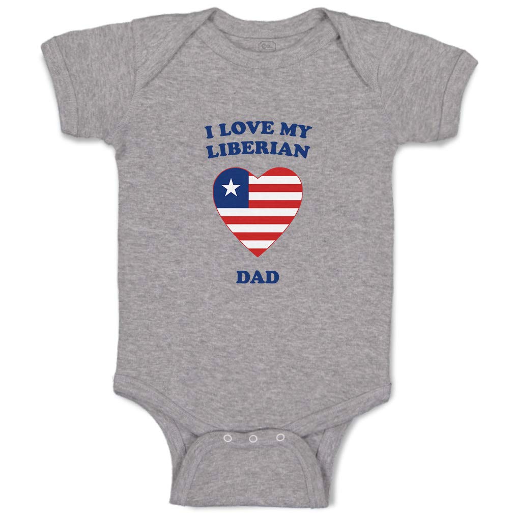 Funny Baby Bodysuit - I Love My Liberian Dad - Cotton Infant Clothes for Family Photos