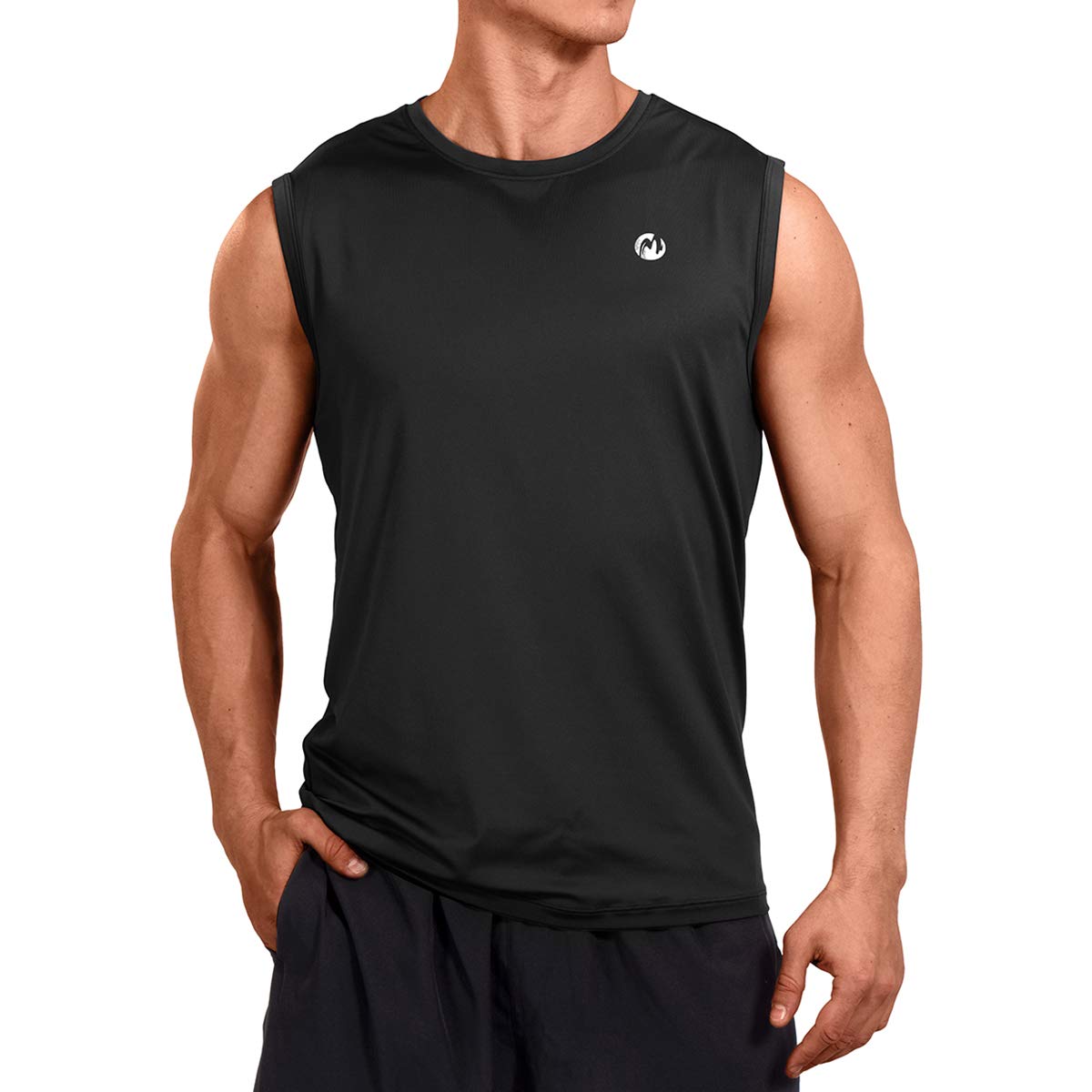 M MOTEEPI Men's Sleeveless Muscle Shirts - Quick Dry Workout Tank Tops for Gym, Running & Athletic Training - Breathable Performance Shirts for Fitness & Bodybuilding