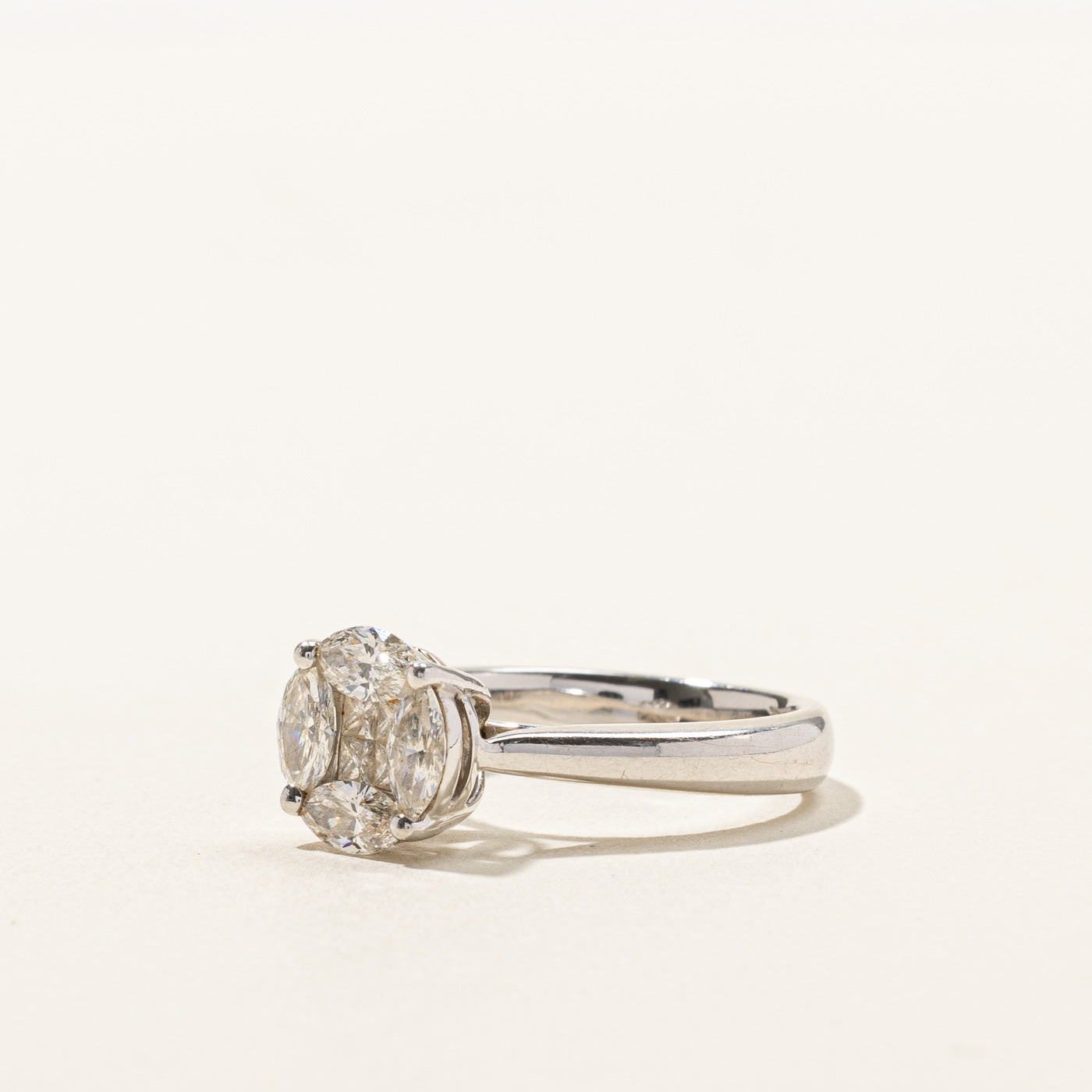 1.12ctw Cluster Diamond Ring for Women - Size 5.75 | Elegant Wedding, Engagement & Anniversary Jewelry Gift