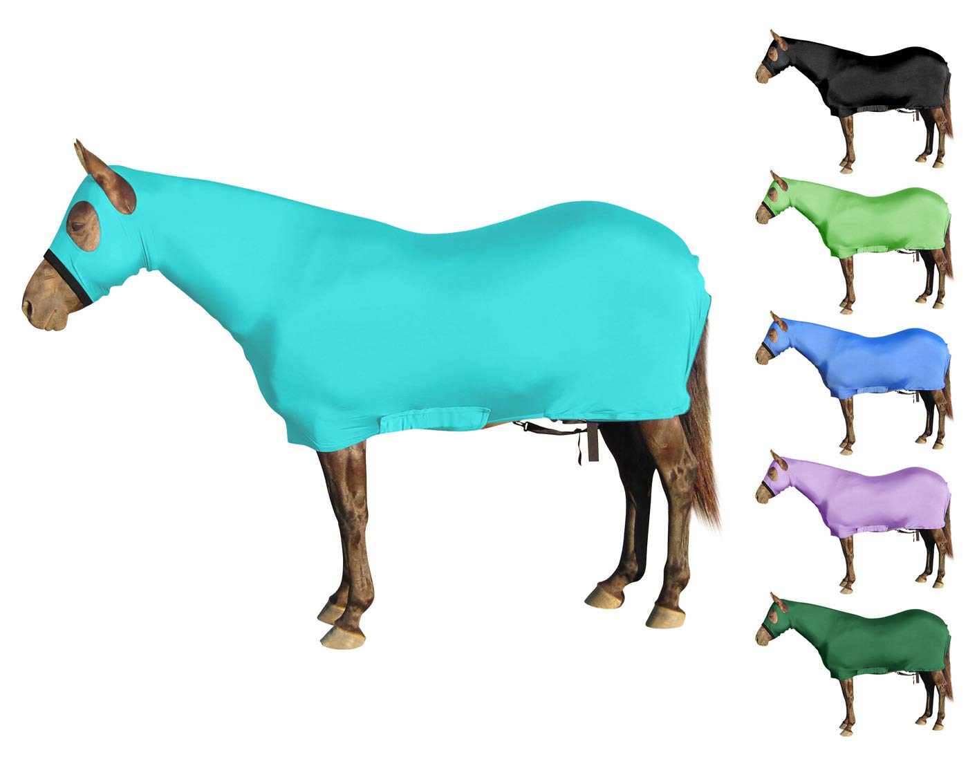 Derby Originals Lycra Full Body Horse Sheets with Neck Cover - Breathable & Durable for Training, Riding & Show - Perfect for All Weather Protection