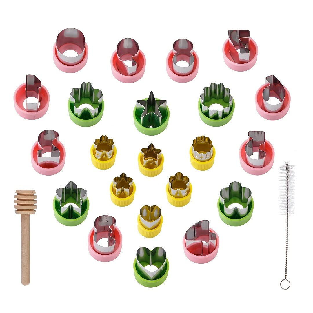 Premium Stainless Steel Fruit & Vegetable Cookie Cutters Set - 23Pcs Animal Shape Cutters for Baking, Kids Crafts, Party Decor - Fun Food DIY Tools for Boys & Girls - Perfect for Christmas Cookies, Birthday Cakes & Classroom Activities