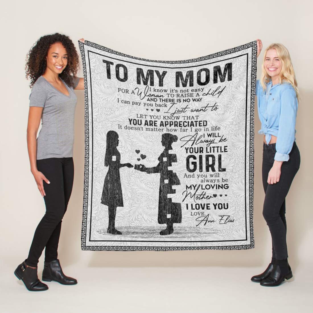 Personalized Fleece Blanket for Mom - Custom Mother's Day Gift with Kids' Names - 