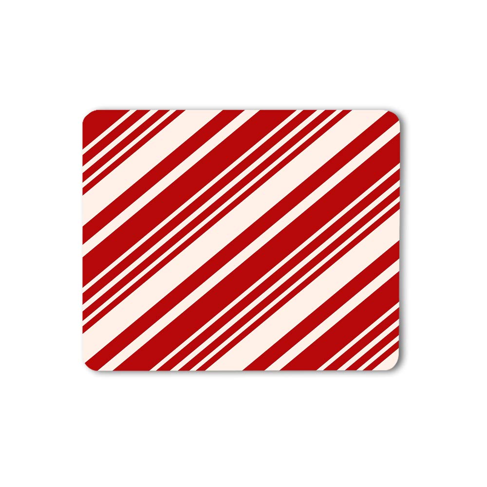 Christmas Striped Mouse Pad - Red & Cream Candy Cane Pattern Gaming Mouse Mat with Non-Slip Rubber Base, 9.5x7.9 Inch Large Thick Mousepad for PC, Laptop, Office & Home Decor - Perfect Holiday Gift for Gamers & Professionals