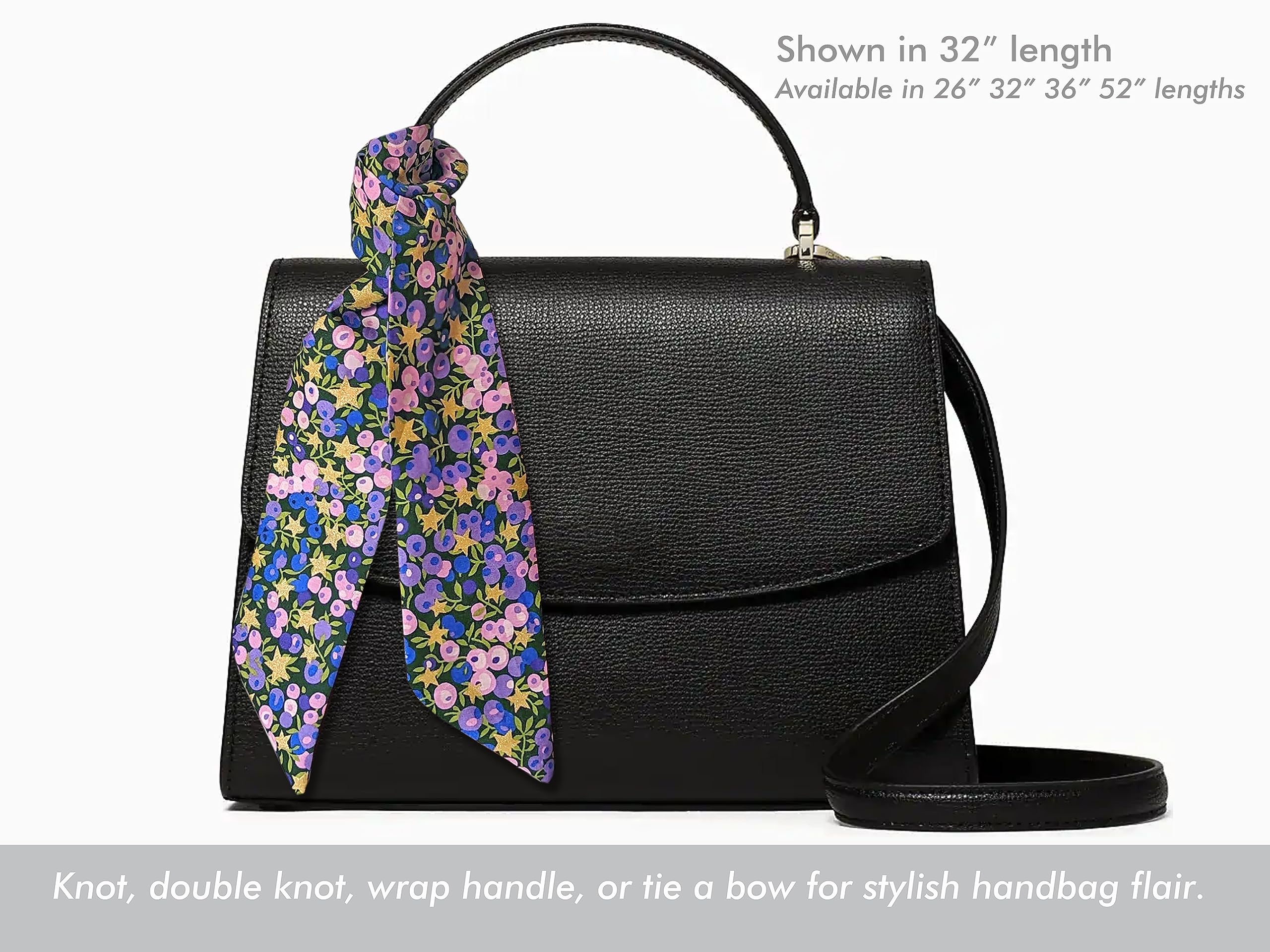 Liberty London 'Wiltshire Star Purple' Skinny Scarf - Elegant Headband & Handbag Accessory | Premium Tana Lawn Cotton with Metallic Stars | Perfect for Everyday Wear, Gift Giving & Special Occasions