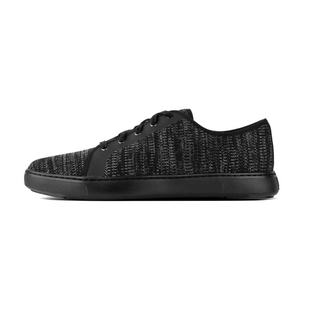 FitFlop Men's Christophe Knit Sneakers - Comfortable Walking Shoes for Men, Breathable Black Casual Sneakers | Perfect for Work, Travel & Everyday Wear