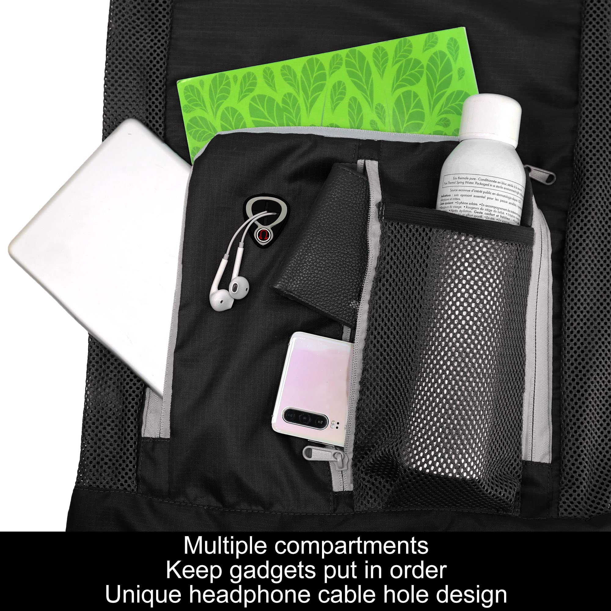 BeeGreen Small Drawstring Backpack - Lightweight Sports Gym Bag for Men & Women - Perfect for Workout, Swimming, Pool & Beach - Durable Dark Black Backpack for Active Lifestyles