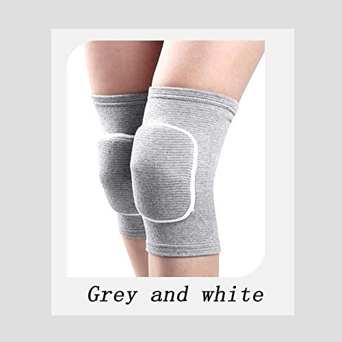 Professional Protective Knee Pads - Thick Sponge Non-Slip Design, Comfortable Unisex Safety Sleeves for Gardening, Dancing, Construction & Sports (Grey & White, Medium) - Perfect for Floor Work, Yoga, and DIY Projects