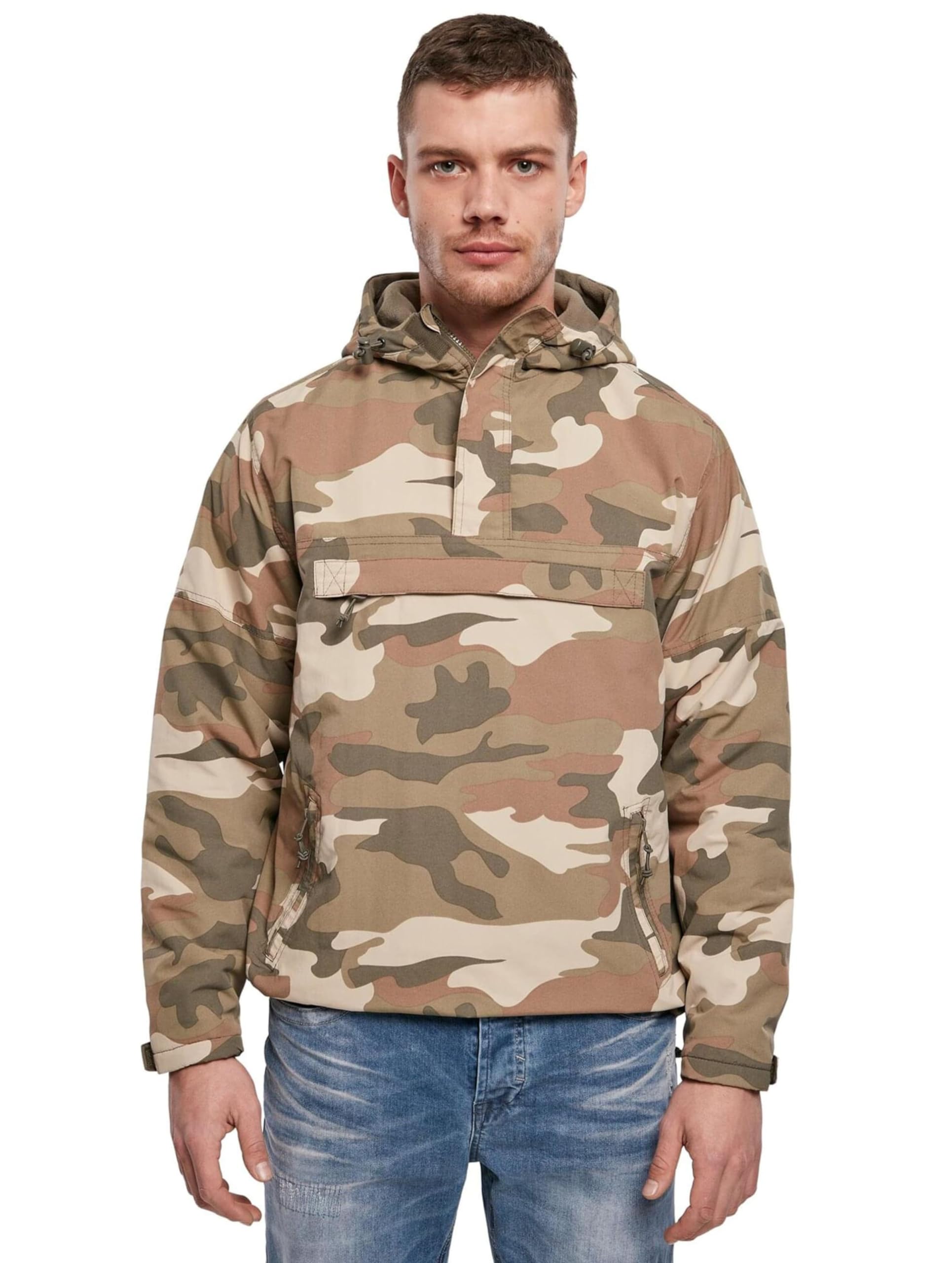 Men's Lightweight Windbreaker Jacket - Olive Green Waterproof Outdoor Sports Coat for Hiking, Running & Travel