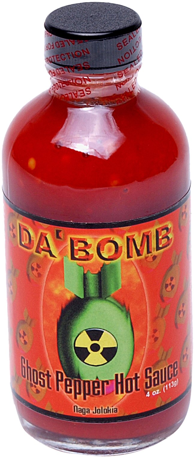Da'Bomb Ghost Pepper Hot Sauce - 4oz Bottles (Pack of 4) | World's Hottest Hot Sauce for Wings, Tacos & Chili | Extreme Heat for Spicy Food Lovers