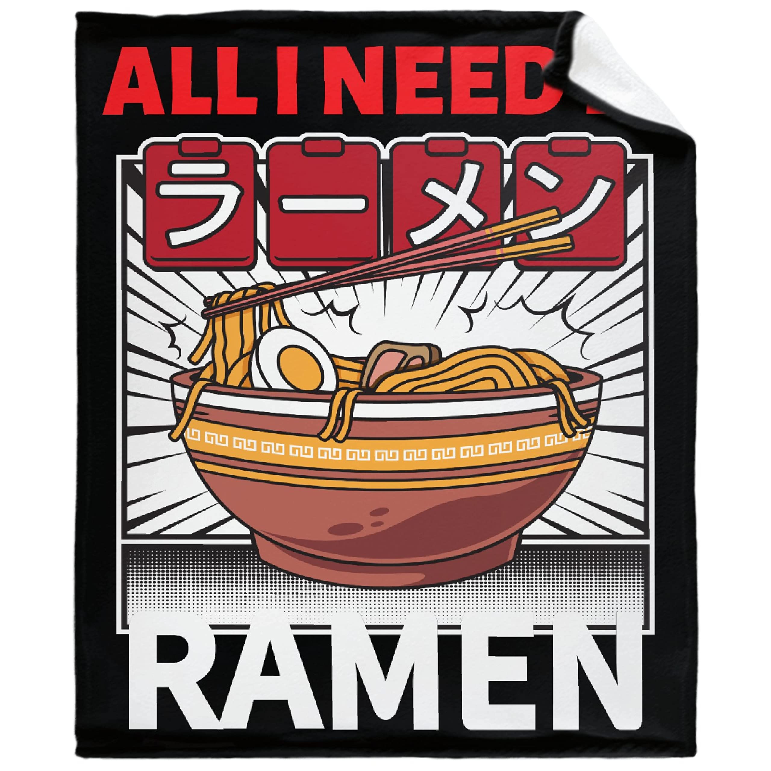 Ultra Soft Flannel Fleece Ramen Noodle Blanket - Lightweight Warm Throw for Bed, Couch & Travel (120