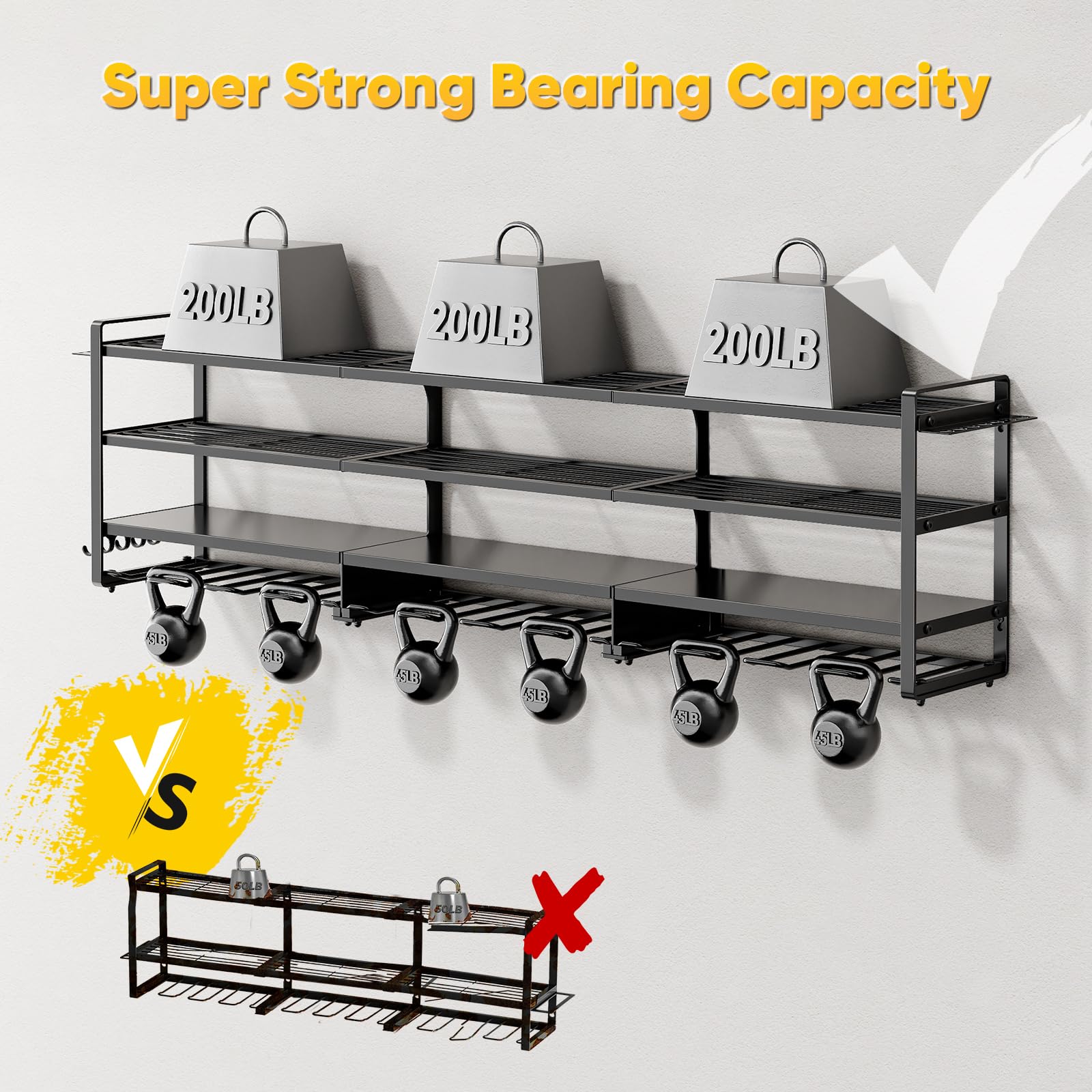 Heavy Duty 4-Tier Wall Mount Power Tool Organizer - 12 Drill Holder for Garage & Workshop Storage | Perfect for DIY Projects, Home Improvement & Professional Workbench Organization