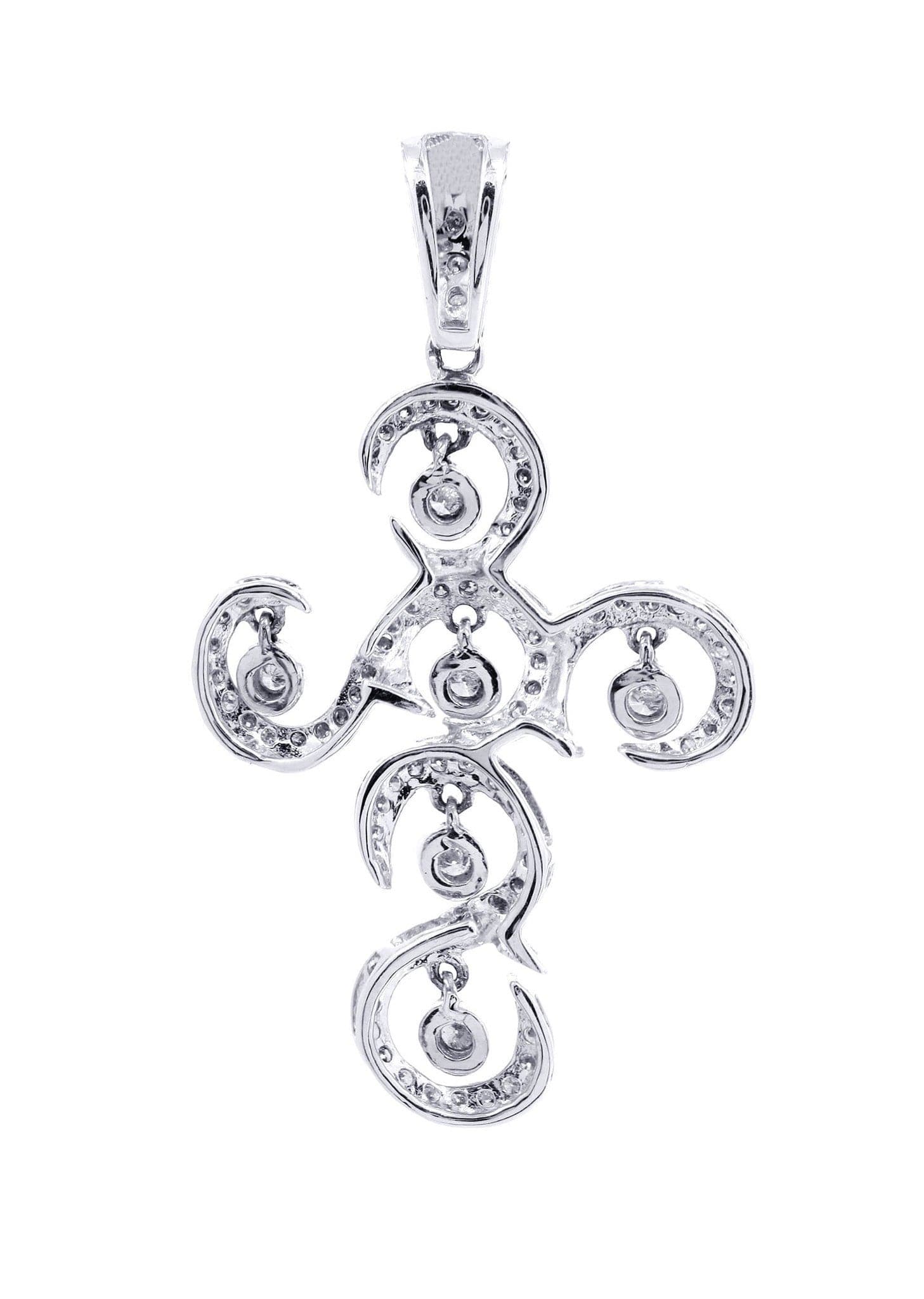 0.51 Carat Diamond Cross Pendant Necklace - 3.42 Grams Solid Gold Religious Jewelry for Women - Perfect for Baptism, First Communion & Everyday Wear